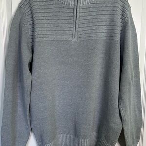 Method Men’s Quarter Zip Sweater Large Gray Cotton Blend Pullover